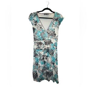 Mexx mesh Teal White and Gray Floral Dress med